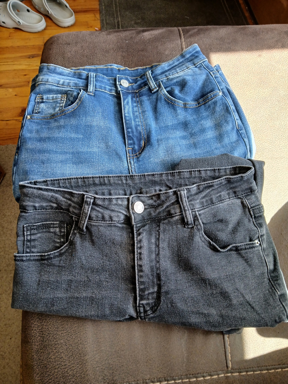 2 Pair Womans Blue and Black Denim Jeans - Casual Fit-Shein US Size 6